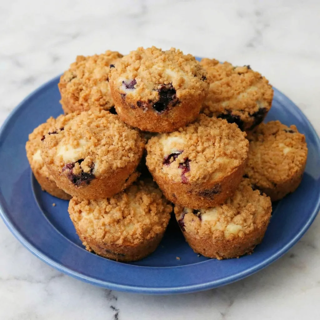 Bakery-Style Bliss: Irresistible Blueberry Cheesecake Muffins with a Creamy Surprise